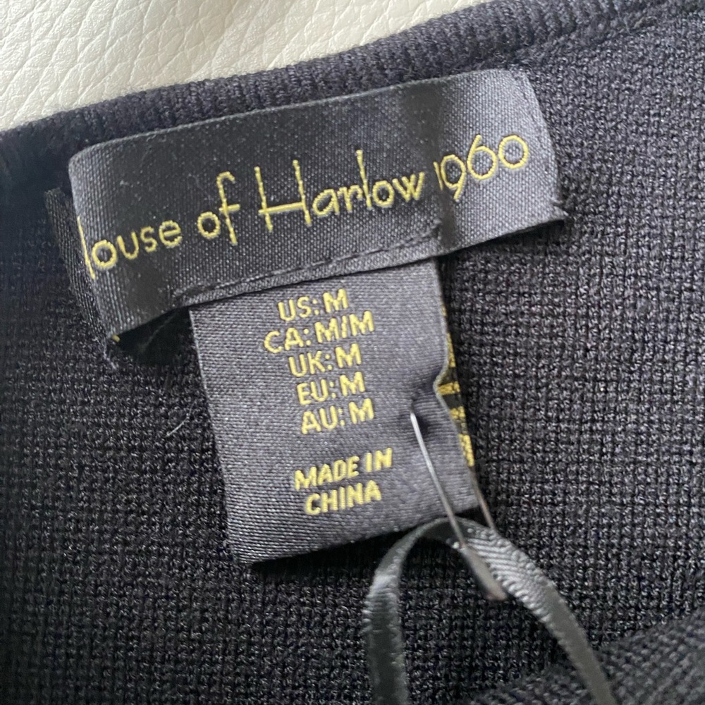 House Of Harlow 1960 Black bandeau crop top 1 strap - Picture 3 of 6